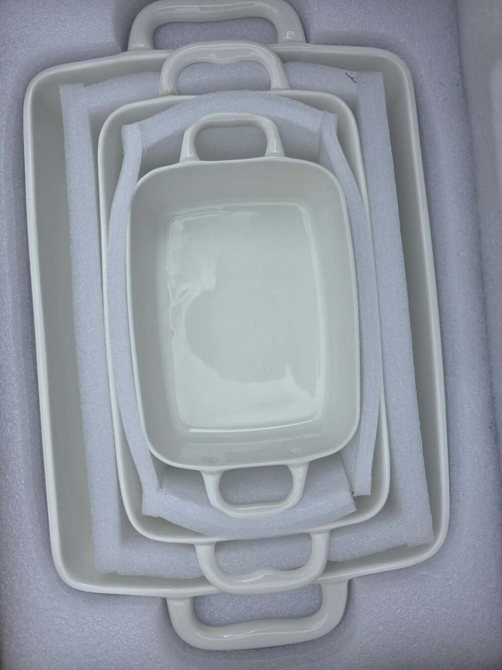 Keponbee White Porcelain 3-in-1 Baking Dish Set with Handles